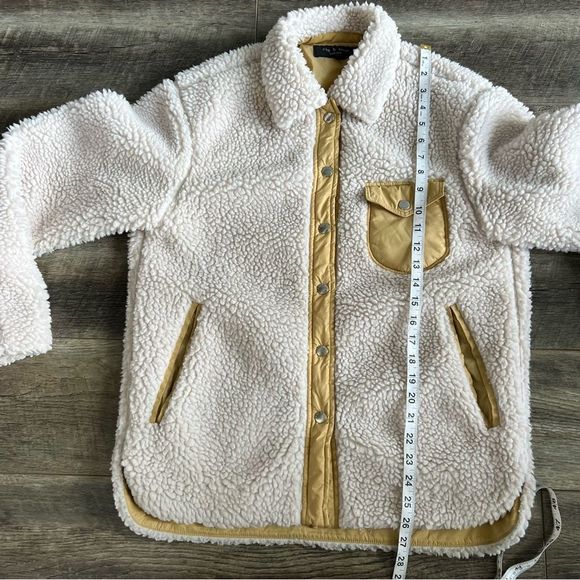 rag & bone Off-White and Tan Teddy Jacket - Picture 11 of 15